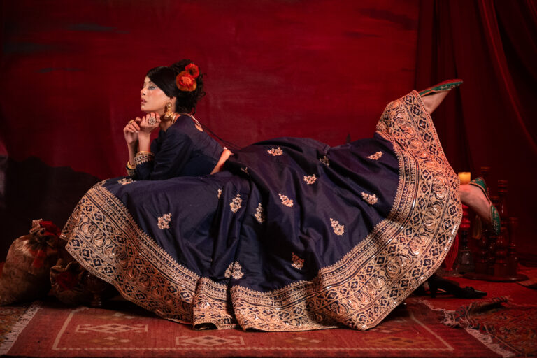 Blue bRIDAL LEHENGA