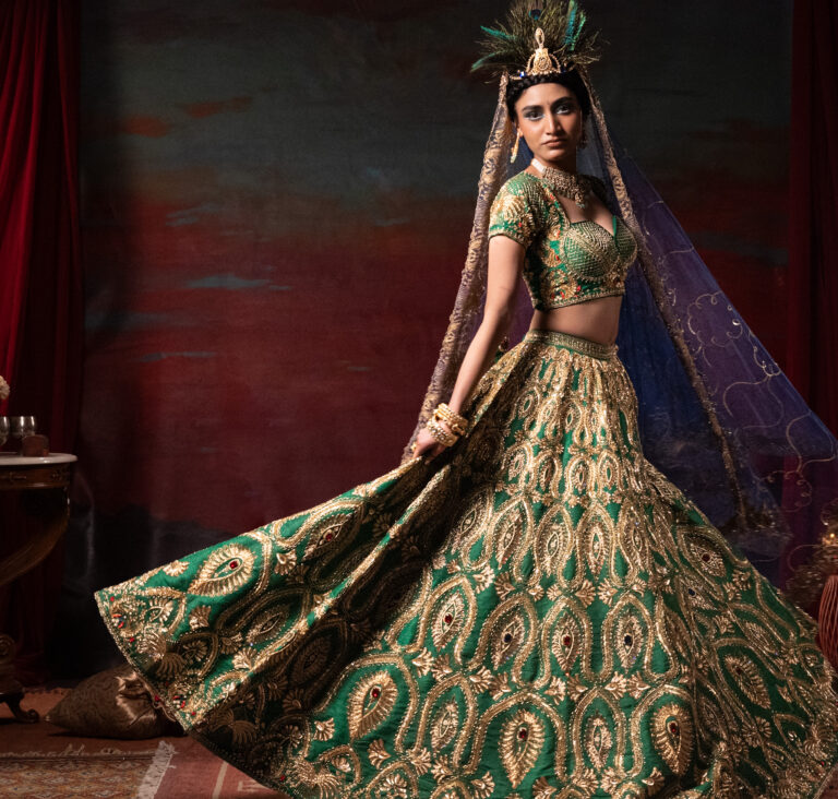 Green wedding lehenga